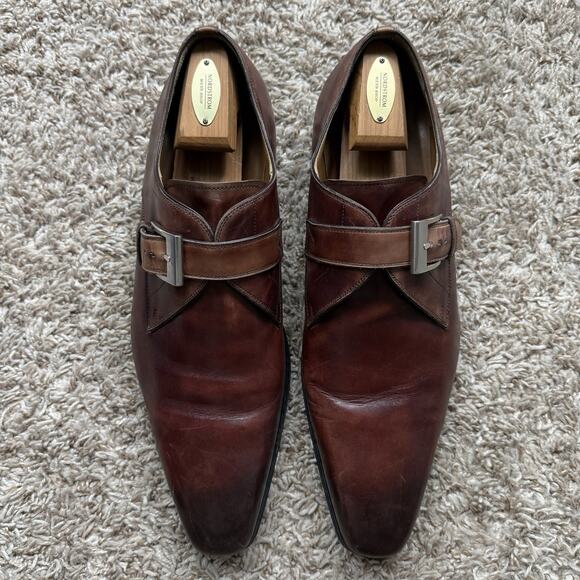 Magnanni Marco II Single Monk Strap Brown Leather Dress Shoes Men\'s Size 13 M main image 11